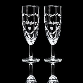 Komplet dwóch kieliszków do szampana z grawerem - Grawerowane prezenty i dodatki ślubne