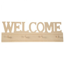Drewniany wieszak na ubrania WELCOME - Grawerowane prezenty i dodatki ślubne