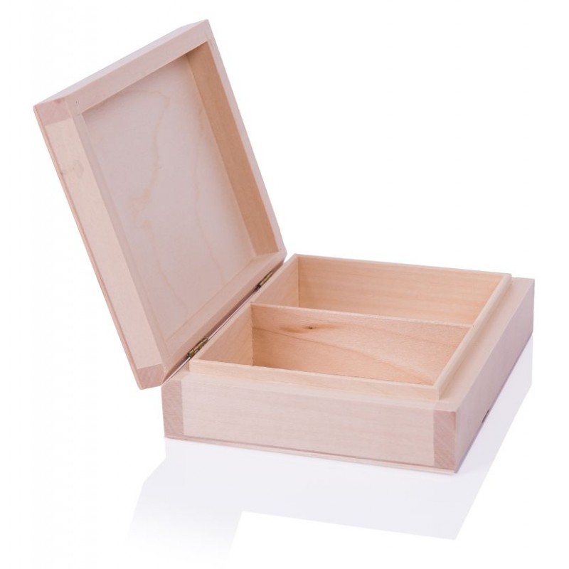 Drewniane pudełko na obrączki decoupage - Grawerowane prezenty i dodatki ślubne