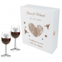 Kieliszki + biała skrzynka z grawerem ślub prezent 250ml - Grawerowane prezenty i dodatki ślubne