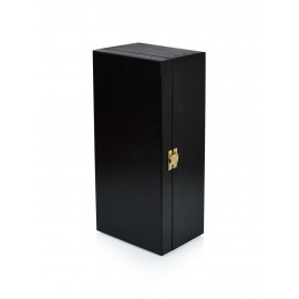 Skrzynka na whisky w kolorze czarnym z logo - Grawerowane prezenty i dodatki ślubne