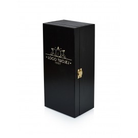 Skrzynka na whisky w kolorze czarnym z logo - Grawerowane prezenty i dodatki ślubne
