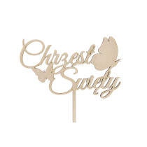 Topper toper na tort chrzest święty napis ozdoba - Grawerowane prezenty i dodatki ślubne