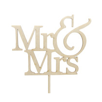 Topper toper napis na tort weselny ślub mrs&mr - Grawerowane prezenty i dodatki ślubne