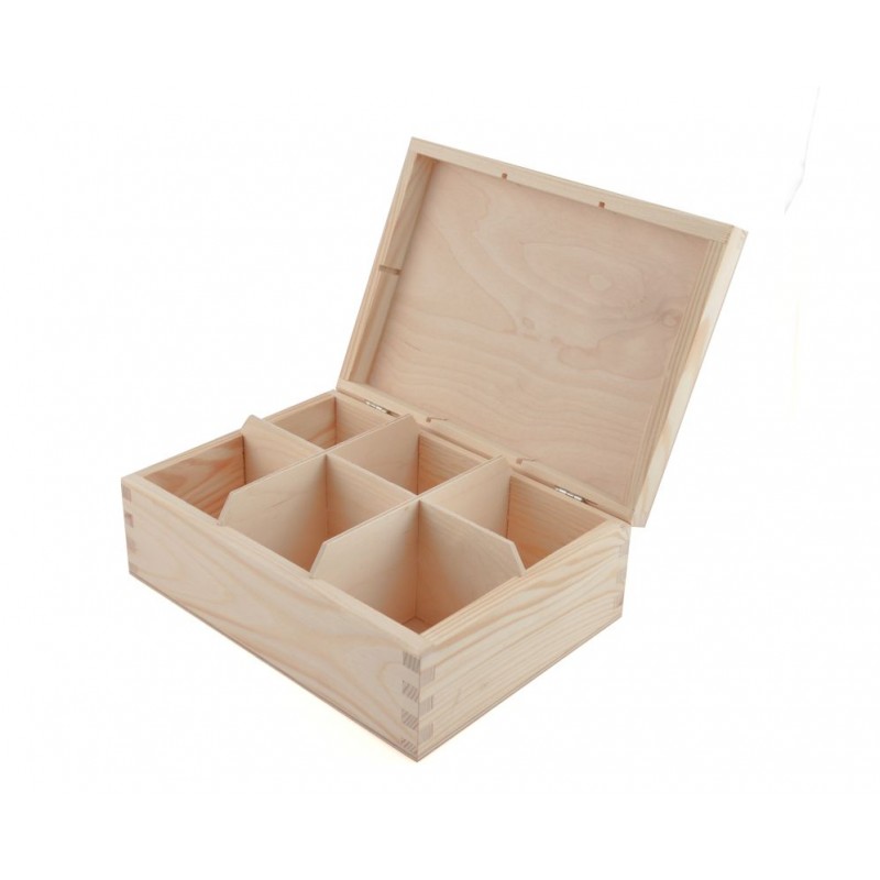 Drewniane Pudełko na herbatę 6 - Grawerowane prezenty i dodatki ślubne