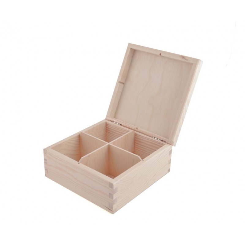 Drewniane Pudełko na herbatę 4 - Grawerowane prezenty i dodatki ślubne