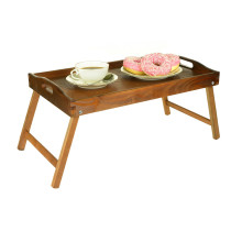 Stolik śniadaniowy do łóżka pod laptop tacka orzech - Grawerowane prezenty i dodatki ślubne