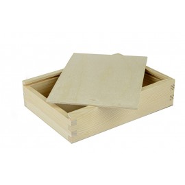 18x13 Drewniane pudełko na zdjęcia odbitki - Grawerowane prezenty i dodatki ślubne