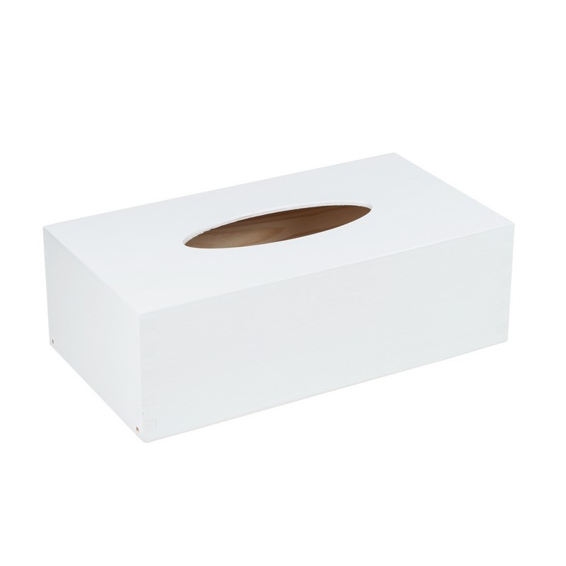 Chustecznik drewniany pudełko chusteczki biały - Grawerowane prezenty i dodatki ślubne
