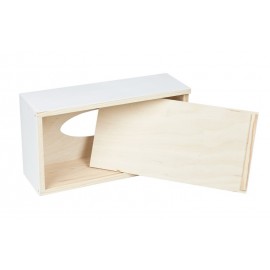 Chustecznik drewniany pudełko chusteczki biały - Grawerowane prezenty i dodatki ślubne