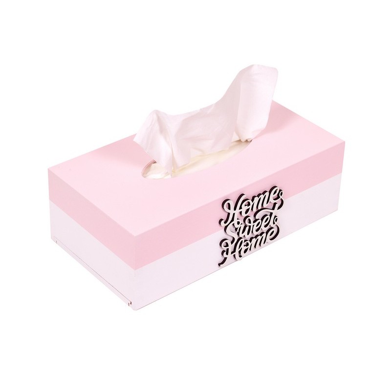 Chustecznik drewniany pudełko chusteczki różowy H - Grawerowane prezenty i dodatki ślubne