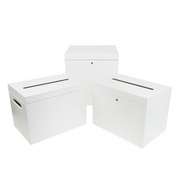 Drewniane pudełko skrzynka na koperty białe - Grawerowane prezenty i dodatki ślubne