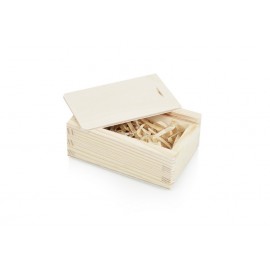 Drewniane pudełko na pendrive decoupage pojemnik - Grawerowane prezenty i dodatki ślubne