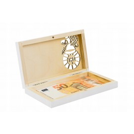 Pudełko na pieniądze Pamiątka Pierwsza Komunia białe - Grawerowane prezenty i dodatki ślubne