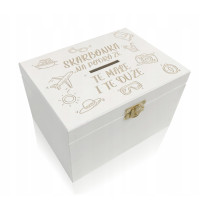 DREWNIANA BIAŁA skarbonka...