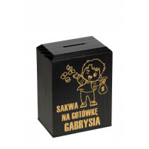 Drewniana skarbonka z...