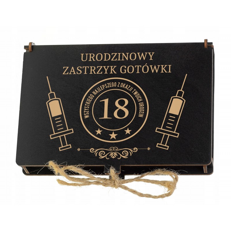 Zastrzyk GotÓwki 18 Urodziny 30 40 50 60 Prezentczarny 9410