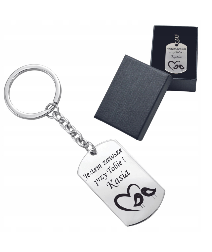 Brelok do Kluczy SERCE Grawer Gratis WALENTYNKI