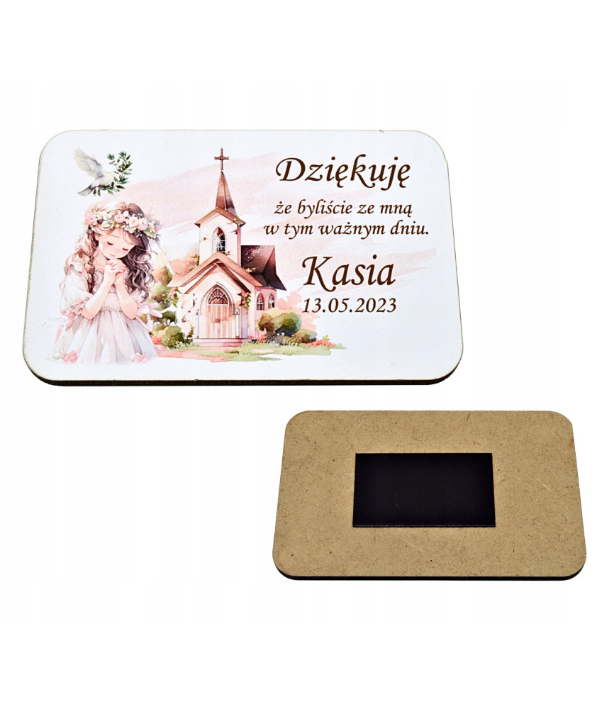 Podziękowania dla gości na Komunię MAGNES Personalizowany Prezent Upominek-a