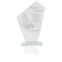 Szklana statuetka z grawerem
