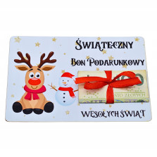 Świąteczny BON podarunkowy Voucher 14 na pieniądze prezent na mikołaja święta
