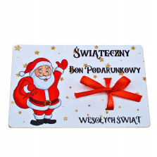 Świąteczny BON podarunkowy Voucher 12 na pieniądze prezent na mikołaja święta