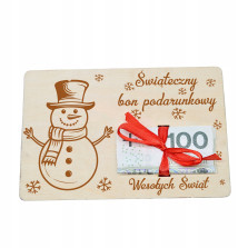 Świąteczny BON podarunkowy Voucher 11 na pieniądze prezent na mikołaja święta