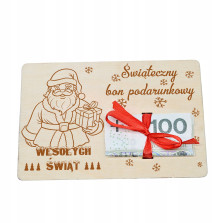 Świąteczny BON podarunkowy Voucher 8 na pieniądze prezent na mikołaja święta