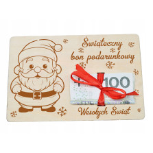 Świąteczny BON podarunkowy Voucher 6 na pieniądze prezent na mikołaja święta