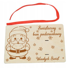 Świąteczny BON podarunkowy Voucher 6 na pieniądze prezent na mikołaja święta