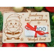 Świąteczny BON podarunkowy Voucher 6 na pieniądze prezent na mikołaja święta