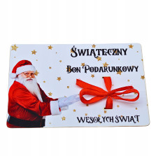 Świąteczny BON podarunkowy Voucher 4na pieniądze prezent na mikołaja święta