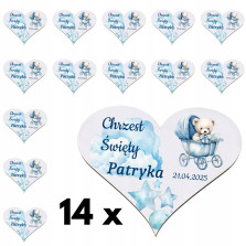 Podziękowania dla gości na Chrzest MAGNES Personalizowany Prezent Upominek chłopiec