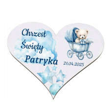 Podziękowania dla gości na Chrzest MAGNES Personalizowany Prezent Upominek chłopiec