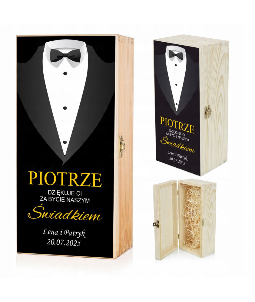 PODZIĘKOWANIE DLA ŚWIADKA SKRZYNKA NA WHISKEY- a