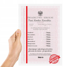 ŚWIADECTWO SZKOLNE dyplom na ZAKOŃCZENIE ROKU dla NAUCZYCIELA podstawówka