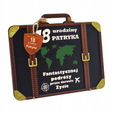 Kartka PREZENT na 18 URODZINY OSIEMNASTKĘ pudełko koperta na pieniądze v1
