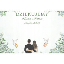 Drewniane pudełko SKRZYNKA na koperty ŚLUBNE BIAŁE druk personalizacja
