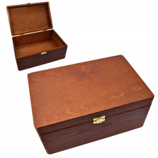 SKRZYNKA KUFER PUDEŁKO DREWNIANE POJEMNIK DECOUPAGE 30x20 PREZENT ORGANIZER