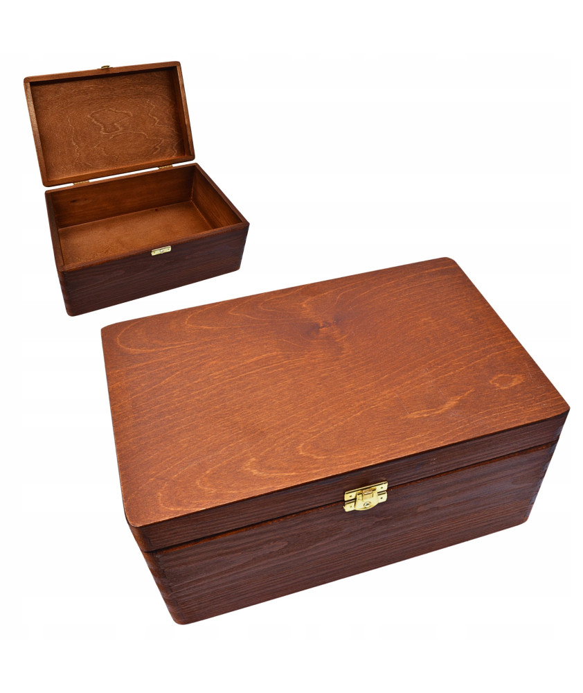 SKRZYNKA KUFER PUDEŁKO DREWNIANE POJEMNIK DECOUPAGE 30x20 PREZENT ORGANIZER