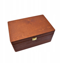 SKRZYNKA KUFER PUDEŁKO DREWNIANE POJEMNIK DECOUPAGE 30x20 PREZENT ORGANIZER