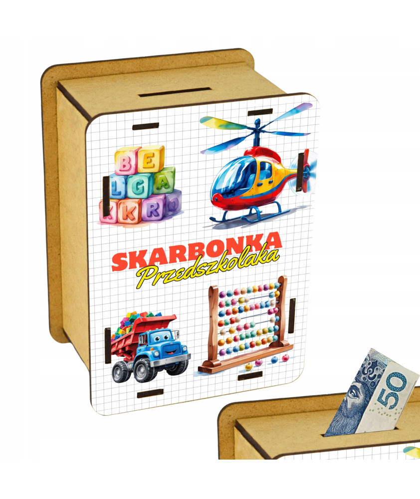 Skarbonka dla Przedszkolaka z nadrukiem | Prezent na Pasowanie