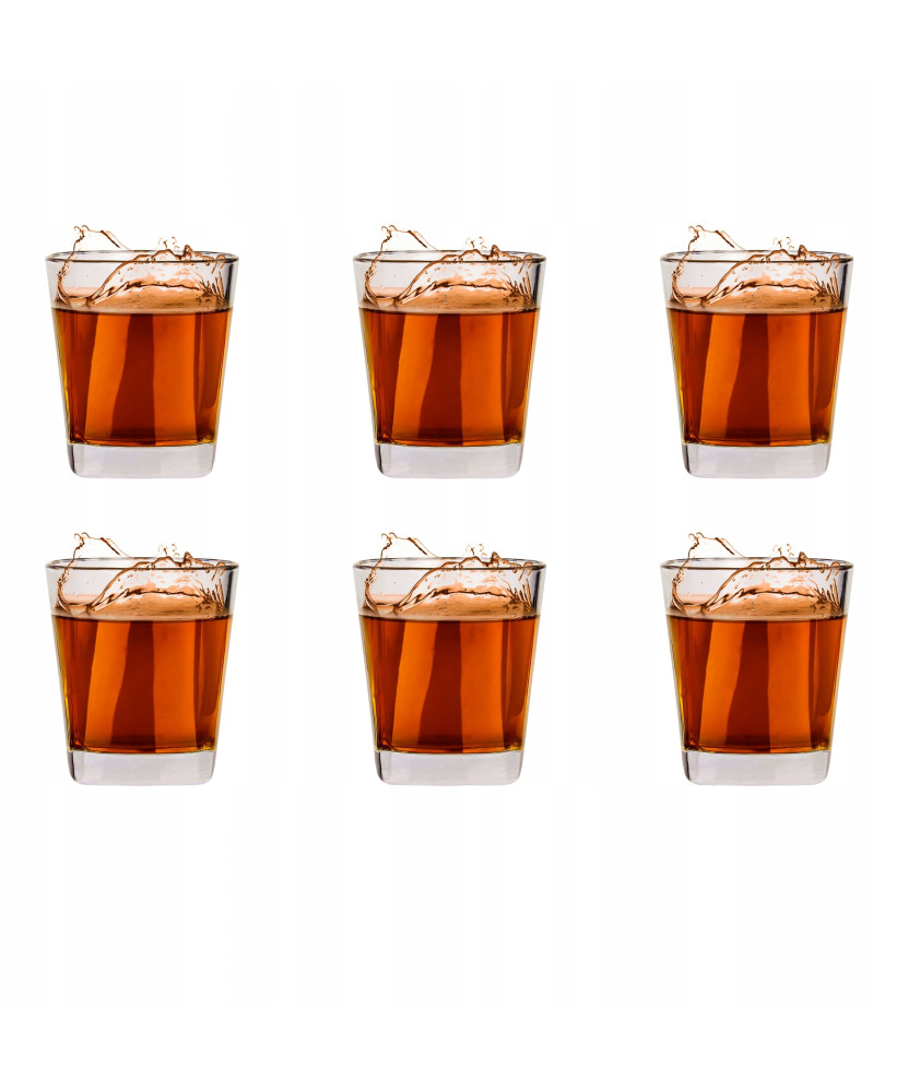 Elegancka Szklanka do Whisky i Drinków - Grube Dno zestaw 6 szt