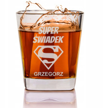 Prezent dla Świadka - Szklanka do whisky z grawerem Dla Najlepszego Świadka c