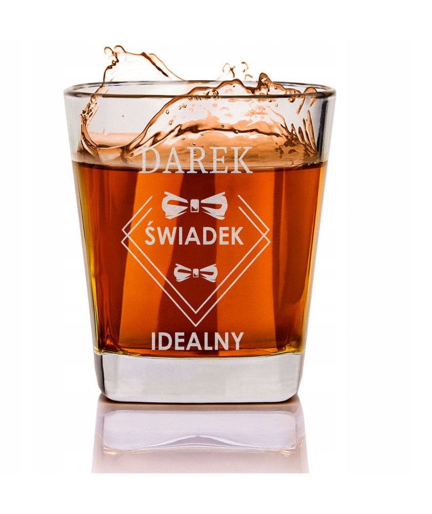 Prezent dla Świadka - Szklanka do whisky z grawerem Dla Najlepszego Świadka -a