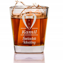 Prezent dla Świadka - Szklanka do whisky z grawerem Dla Najlepszego Świadka -
