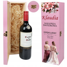 Skrzynka na wino personalizowana Prezent dla świadkowej z personalizacją
