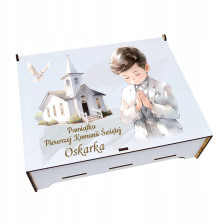 Prezent na KOMUNIE świętą pamiątka pudełko GRAWER Pamiątka Komunii Świętej