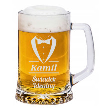 Personalizowany kufel dla ŚWIADKA - elegancki prezent - grawer