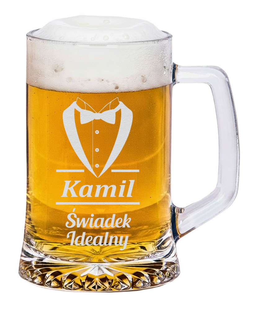 Personalizowany kufel dla ŚWIADKA - elegancki prezent - grawer
